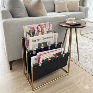 LEATHER MAGAZINE RACK